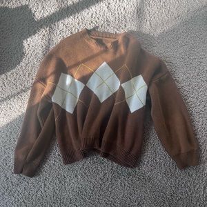 Brown Coffee Argyle Sweater